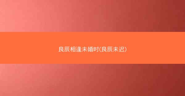 良辰相逢未婚时(良辰未迟)