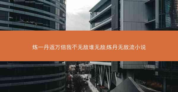 炼一丹返万倍我不无敌谁无敌;炼丹无敌流小说