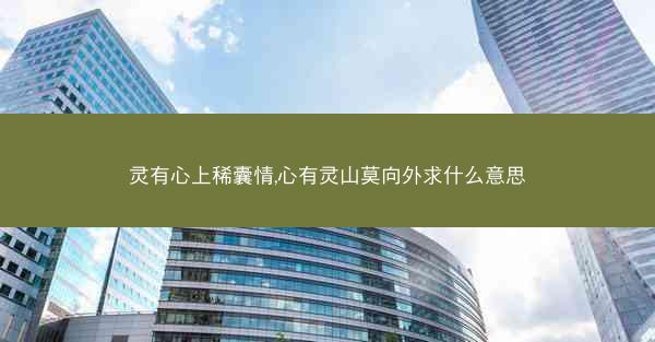 灵有心上稀囊情,心有灵山莫向外求什么意思