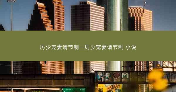 厉少宠妻请节制—厉少宠妻请节制 小说