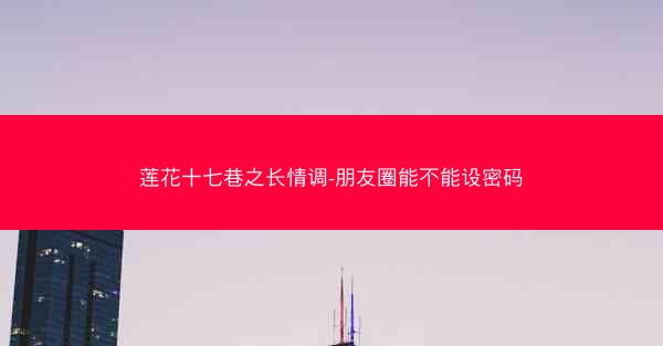 莲花十七巷之长情调-朋友圈能不能设密码