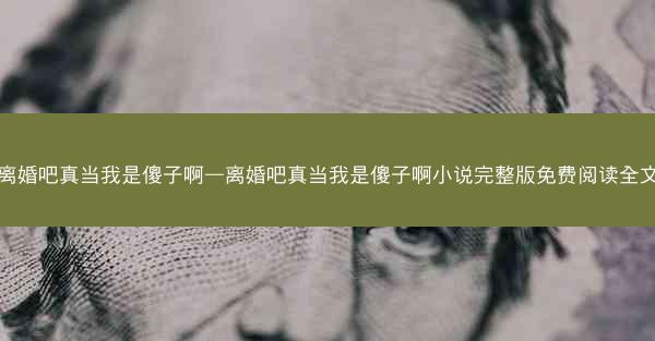 离婚吧真当我是傻子啊—离婚吧真当我是傻子啊小说完整版免费阅读全文