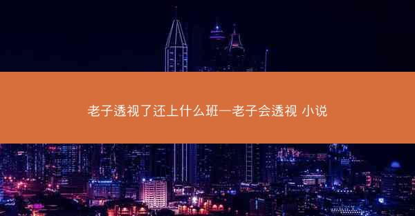 老子透视了还上什么班—老子会透视 小说 老子透视了还上什么班—老子会透视 小说