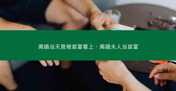 离婚当天竟被首富看上、离婚夫人当首富