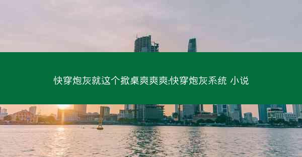 快穿炮灰就这个掀桌爽爽爽;快穿炮灰系统 小说
