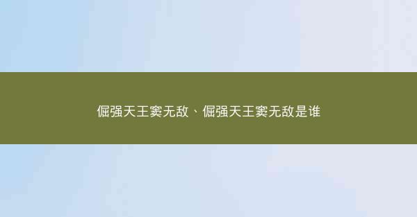 倔强天王窦无敌、倔强天王窦无敌是谁