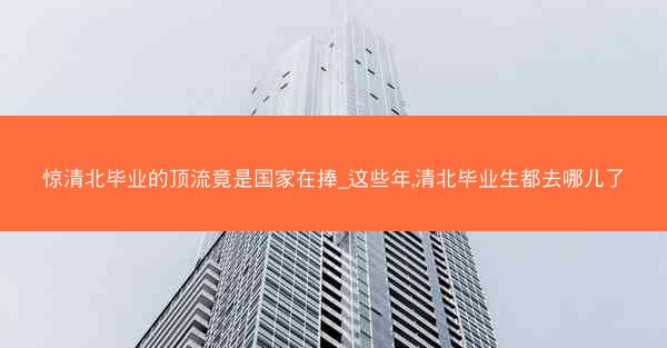 惊清北毕业的顶流竟是国家在捧_这些年,清北毕业生都去哪儿了