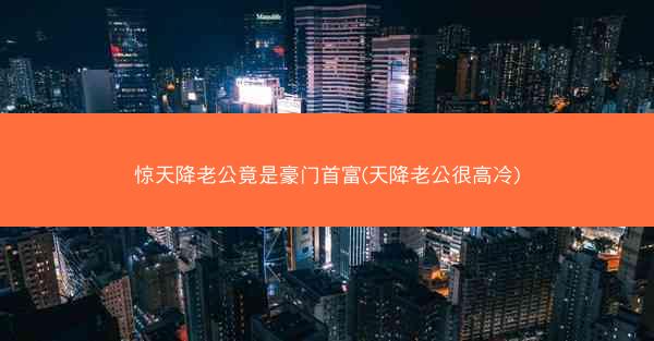 惊天降老公竟是豪门首富(天降老公很高冷)