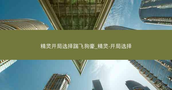 精灵开局选择踹飞狗豪_精灵-开局选择
