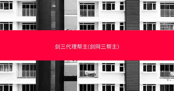 剑三代理帮主(剑网三帮主)